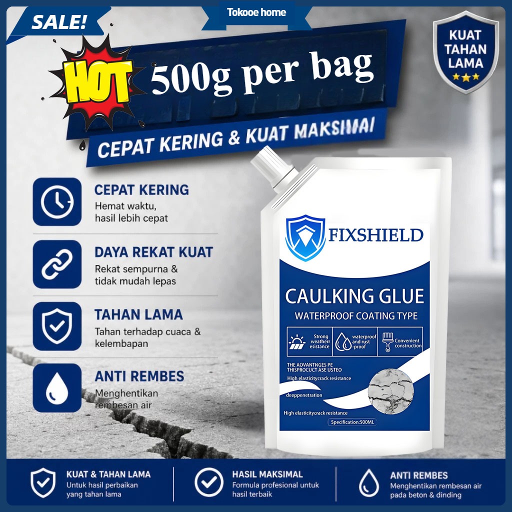 Lem Beton Silikon Cepat Kering – Anti Retak & Anti Bocor, Pengisi Celah Retak Beton – Anti Air, Muda