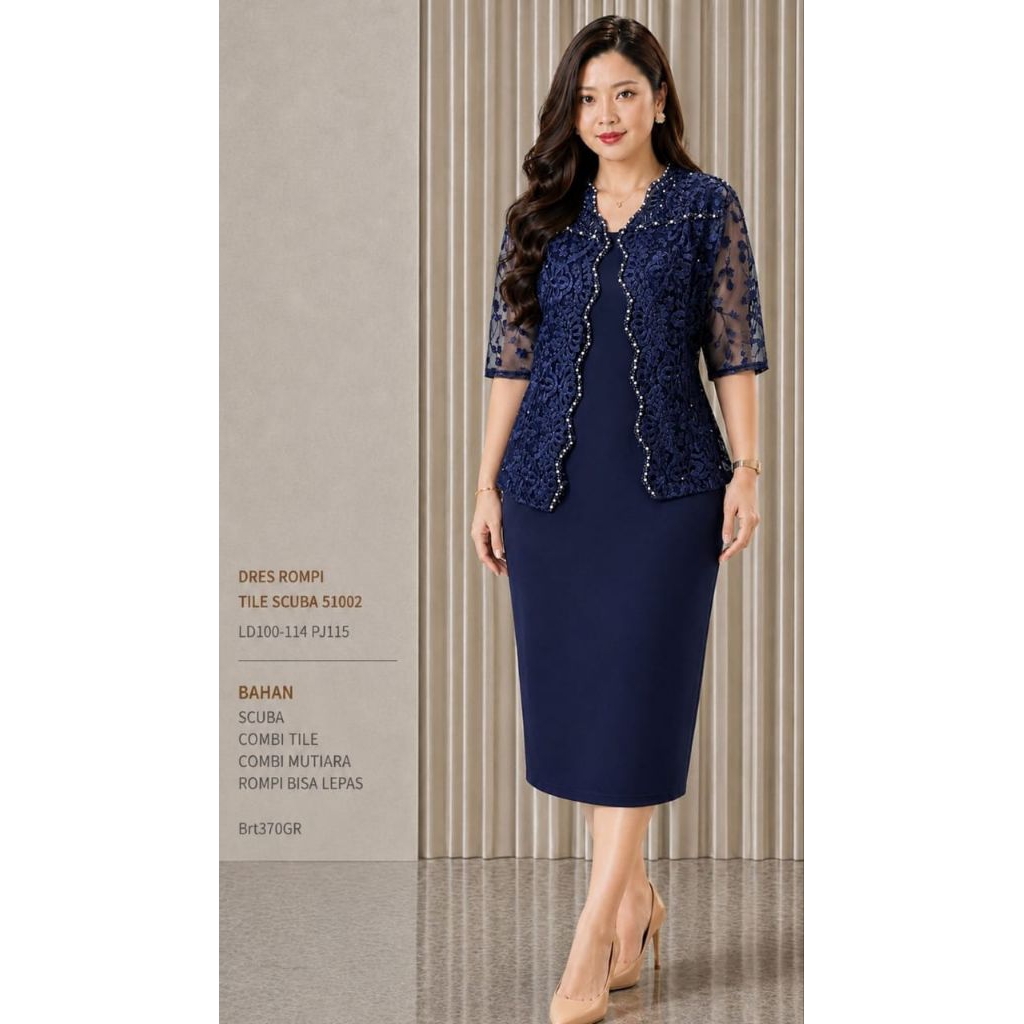 dress rompi scuba tile 51002