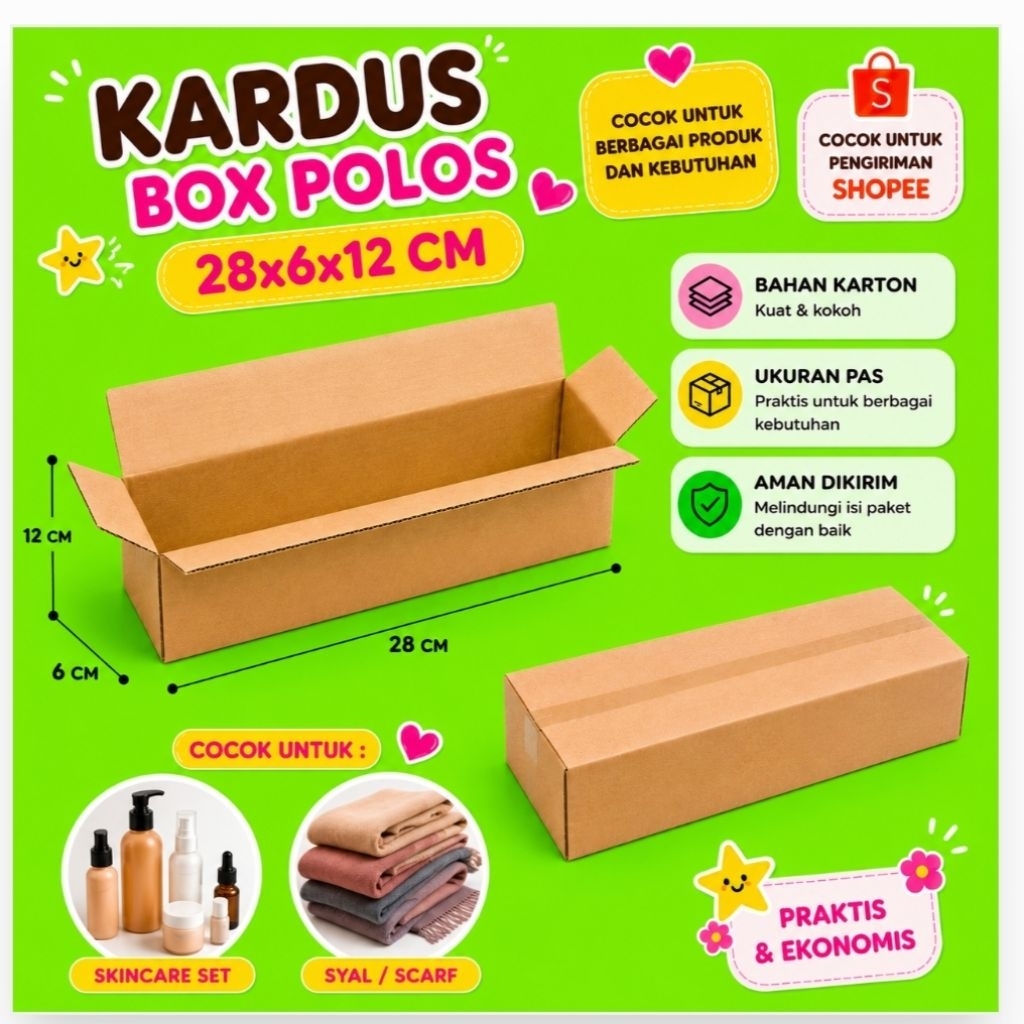 Kardus BOX POLOS 28x6x12