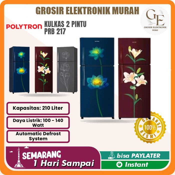 KULKAS 2 PINTU POLYTRON PRB 217PR/LB