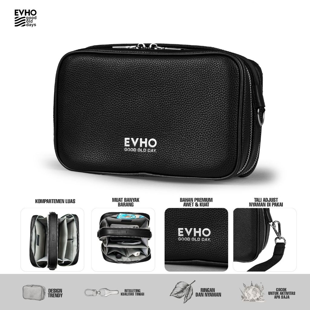 Evho Nortex Handbag Pria Leather Premium | Slingbag Urban Carry | Tas Tangan Pria Elegan