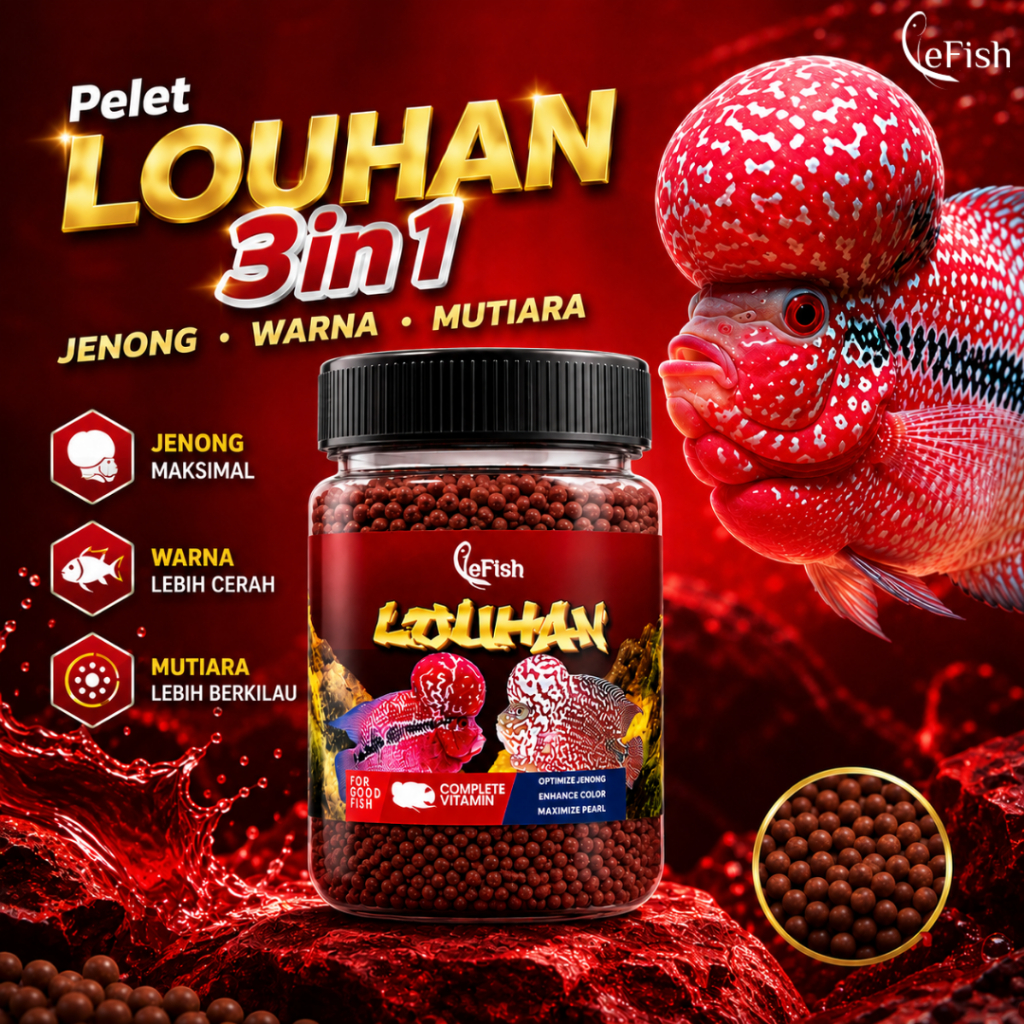LOUHAN LE FISH - Pelet Louhan Jenong dan Warna Dengan Spirulina Charophyll