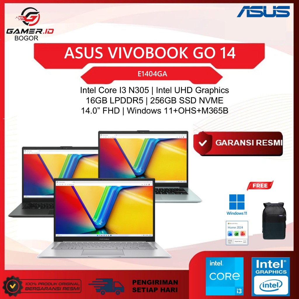 ASUS VIVOBOOK GO 14 E1404GA INTEL CORE I3 N305 8GB 256GB W11+OHS+M365B 14.0 FULL HD -FHD3821M