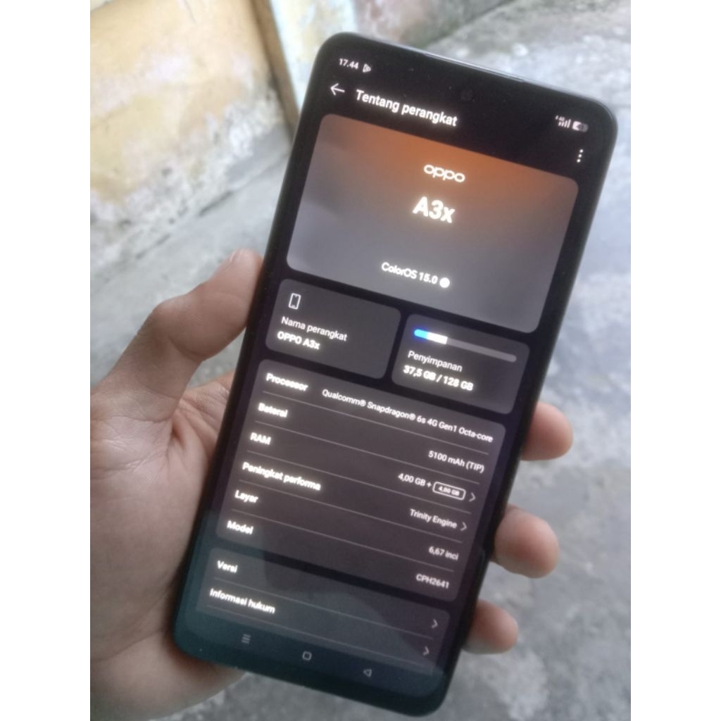 (Bisa Nego) Oppo A3x Ram 4GB Internal 128GB, Second/Bekas (Lengkap & Minus)