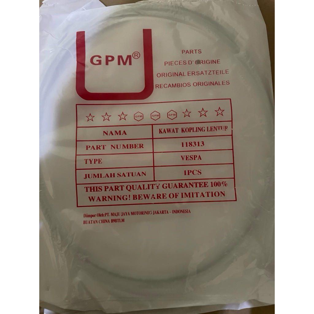 Kabel Kopling Vespa GPM(Lentur)