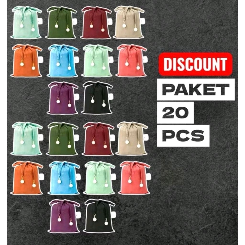 Grosir Mukena dewasa travelling mini pouch 2in1  Parasut isi20 (1 kodi)