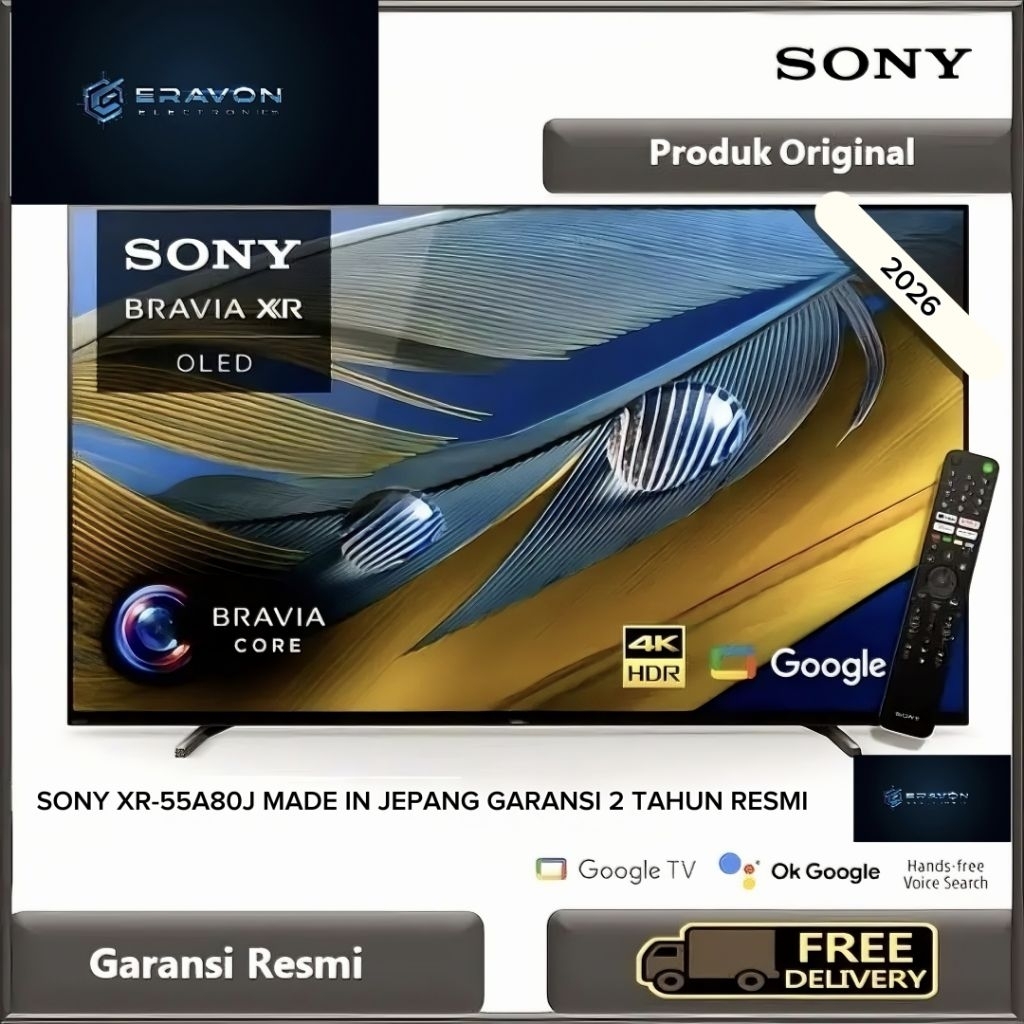 Sony Bravia OLED XR-55A80J 55 INCH GOOGLE Tv Full Aray 4K 120Fps Made In Jepang Oled Tv Sony Free On