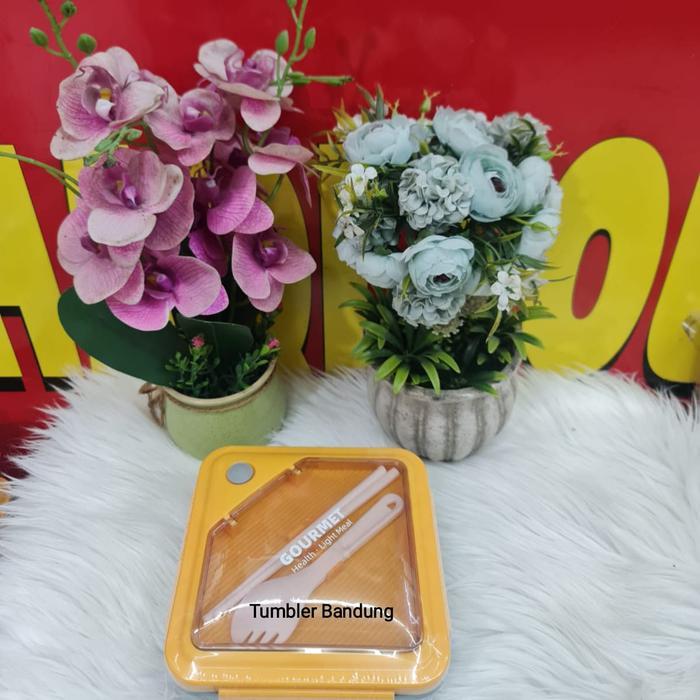 lunch box ecentio tempat makan Ecentio esentio bekal anak bandung - kuning1100ml