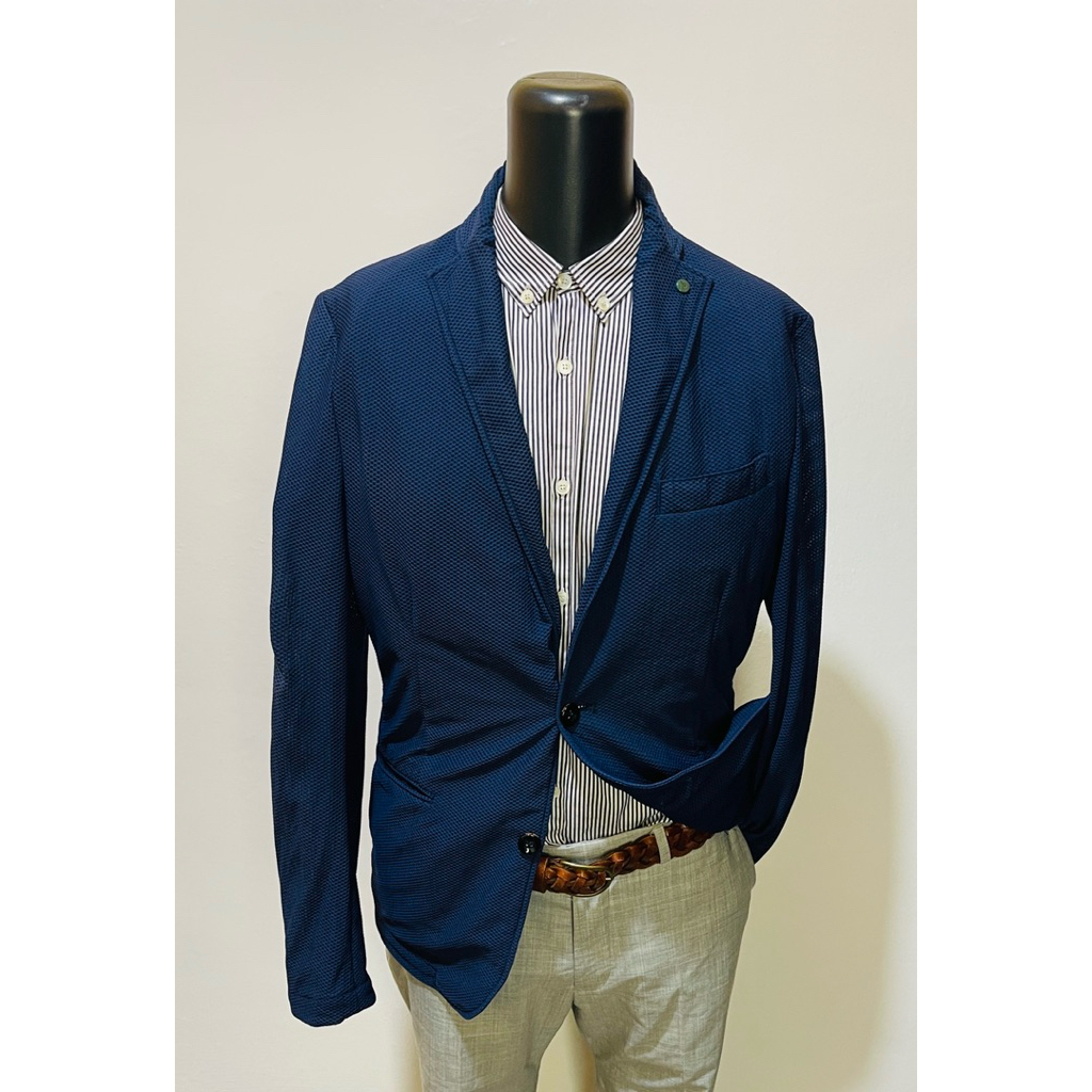 zara man blazer navy jas casual m