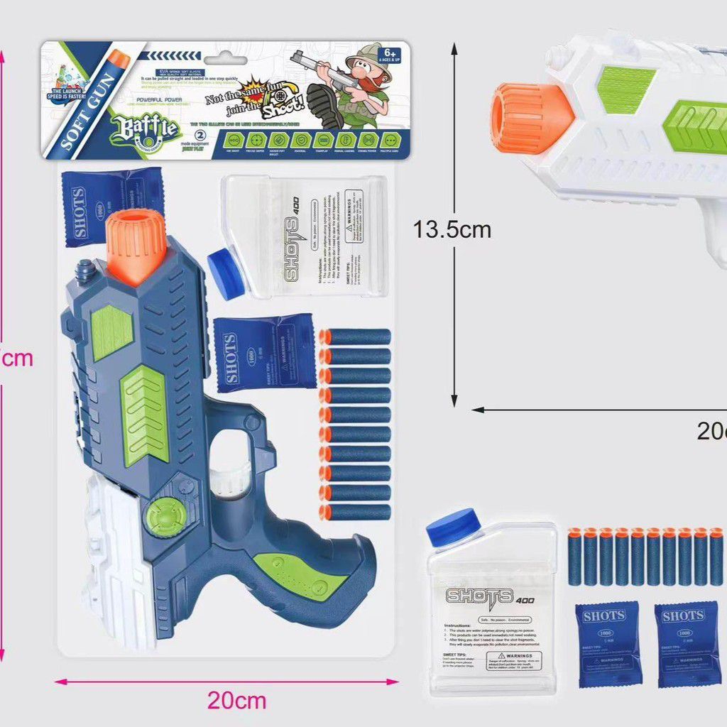 TERKOMPLIT mainan anak Senapan Blaster 2in1 peluru water gel dan soft busa M16 SKS terbaru Pistol Te