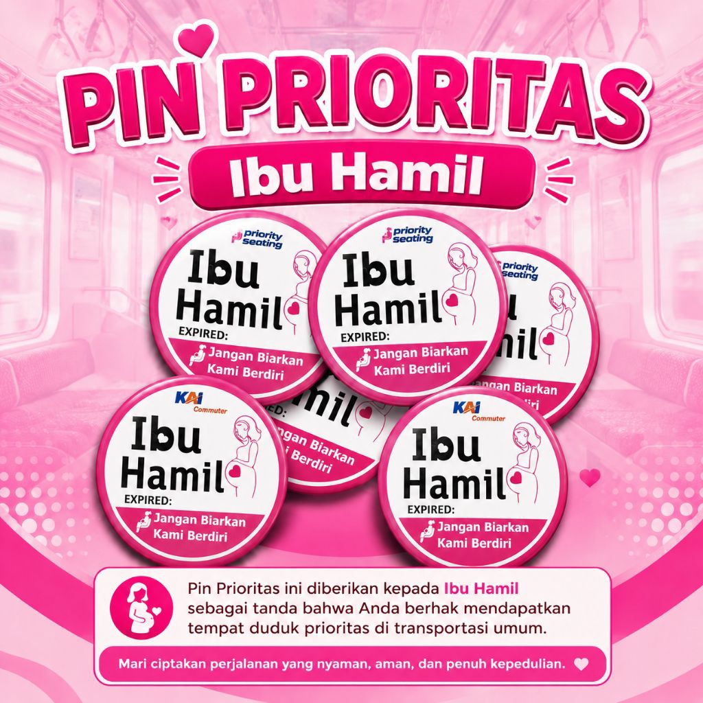 Pin prioritas Ibu Hamil / Pin Ibu Hamil Commuter line / Pin Prioritas Kendaraan Umum Design terbaru