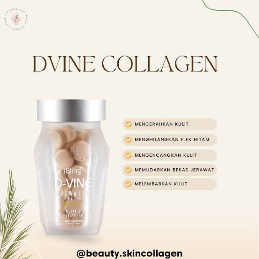 DVINE COLLLAGEN ORIGINAL SUPLEMEN PEMUTIH KULIT ISI 60 Butir