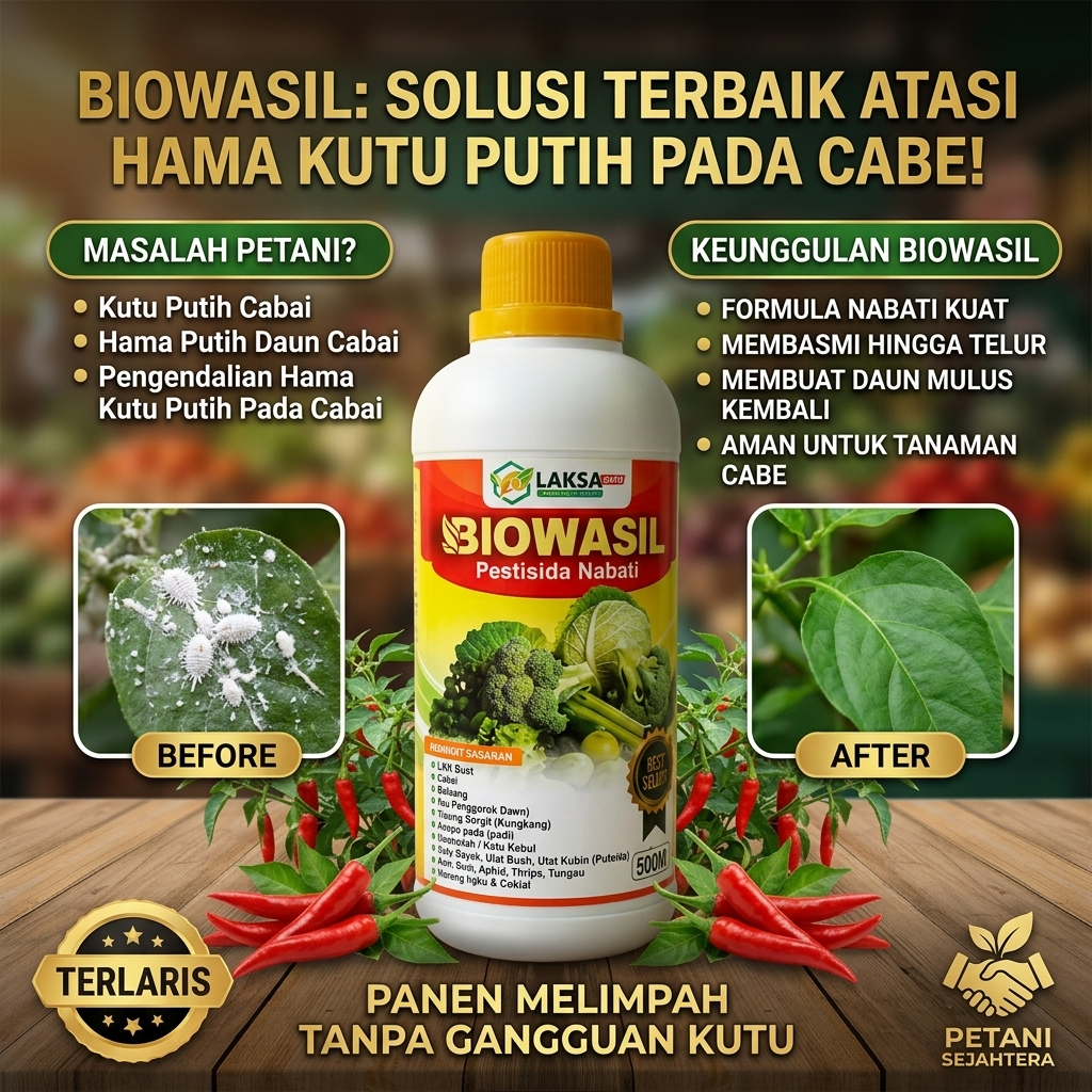 BIOWASIL obat hama kutu putih pada cabe TERBAIK – BIOWASIL mengatasi hama kutu putih pada tanaman ca