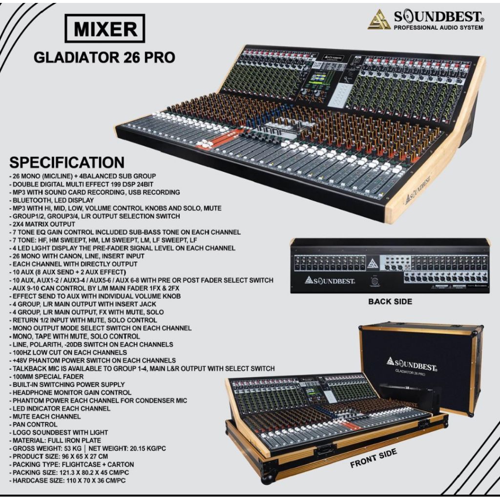 MIXER SOUNDBEST GLADIATOR 26 MIXER AUDIO SOUNDBEST ORIGINAL