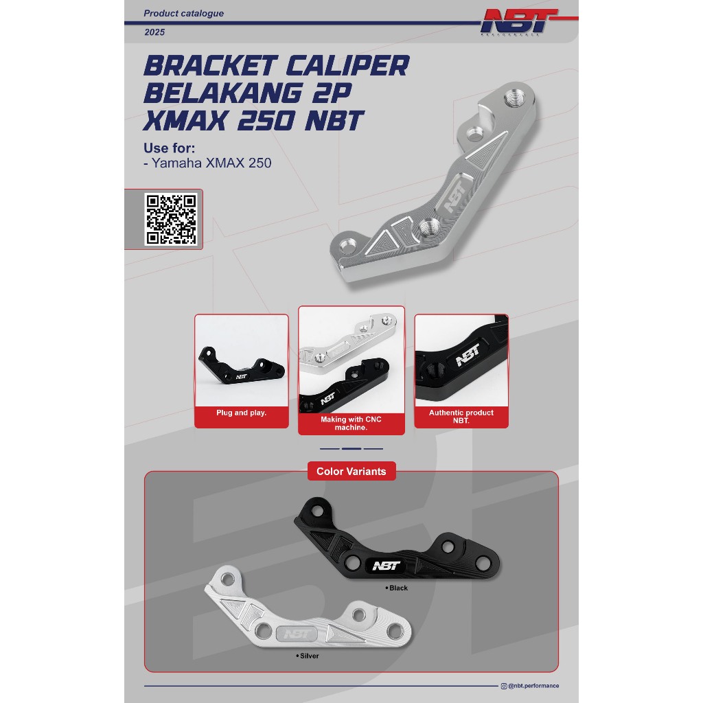 BRACKET CALIPER BELAKANG 2P XMAX 250 NBT