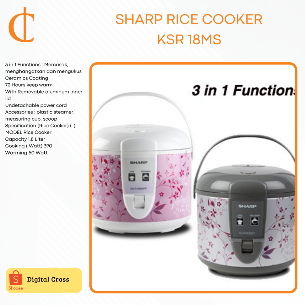 Sharp Rice Cooker KSR 18MS