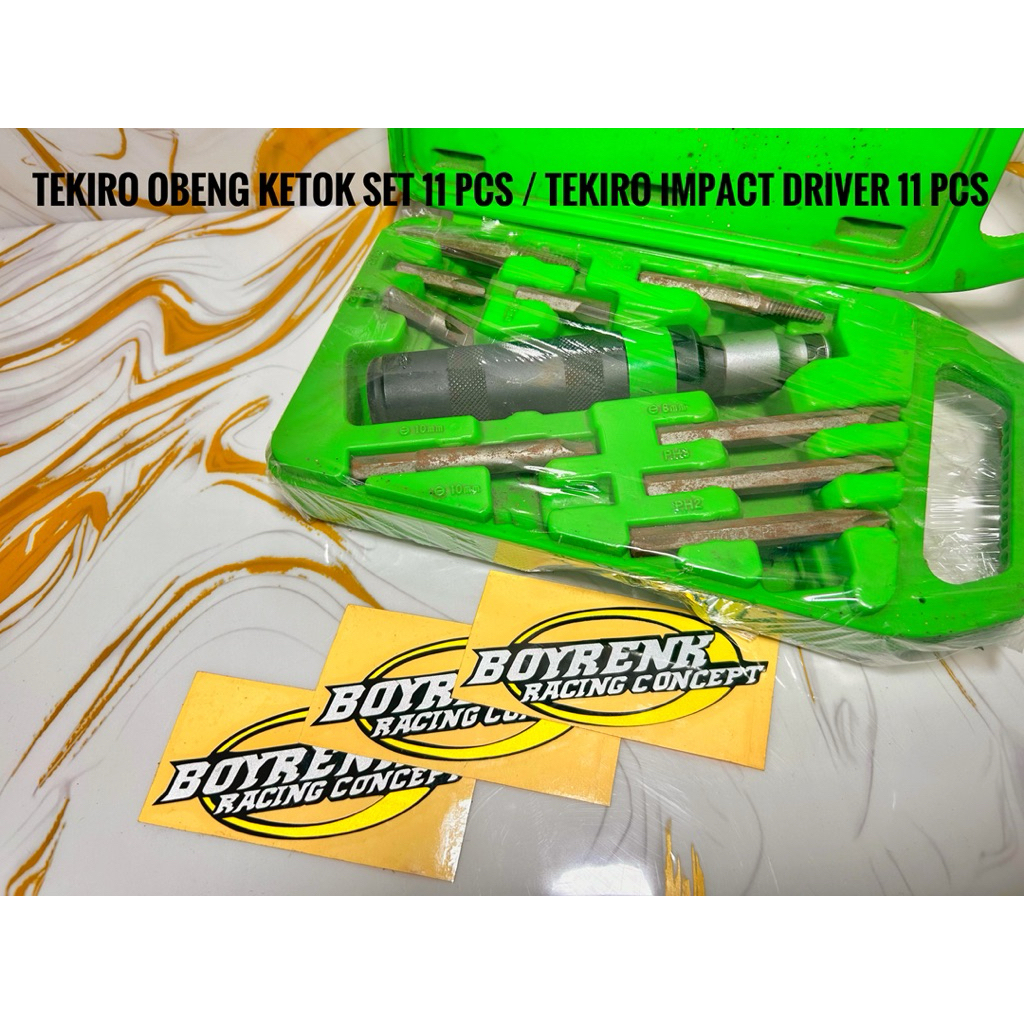 Tekiro obeng ketok set lengkap 11 pcs / obeng getok tekiro original komplit / obeng gedok full set