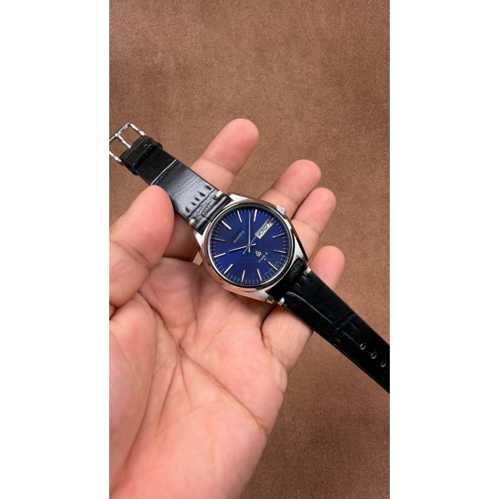 JAM TANGAN PRIA SEIKO TYPE II BLUE DIAL 0903 8110 QUARTZ JAPAN VINTAGE RARE
