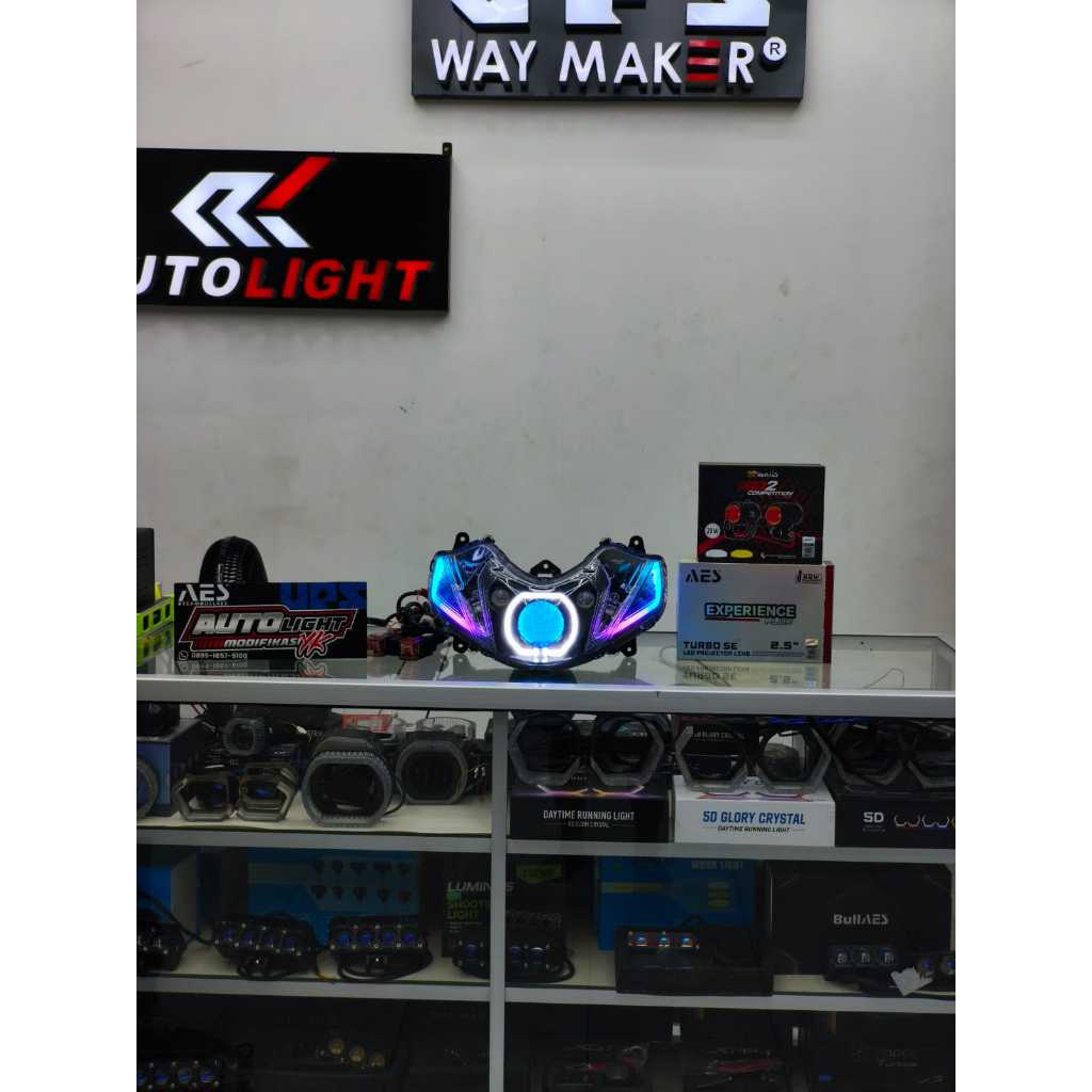 BILED YAMAHA MIO M3 FULL SET REFLEKTOR CUSTOM BILED AES TURBO EXPERIENCE + D2 LASER AES