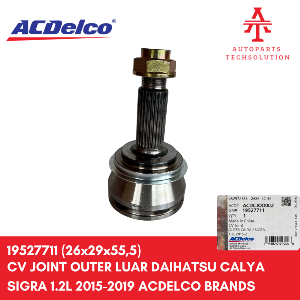 Cv Joint Outer Luar Daihatsu Calya Sigra 1.2Cc 2015-2019 Acdelco Brands - 19527711 Co