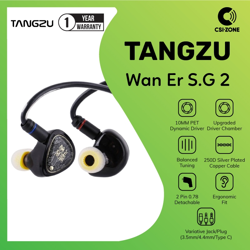 Tangzu Waner 2 / Waner S.G 2 10mm Dynamic Driver In Ear Monitor Earphone