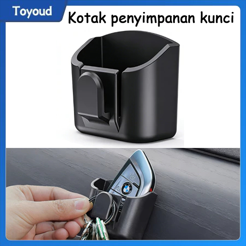Toyoud Kotak Penyimpanan Dashboard Mobil Lem 3M Tempat Simpan Kunci Kartu Multifungsi Interior Mobil
