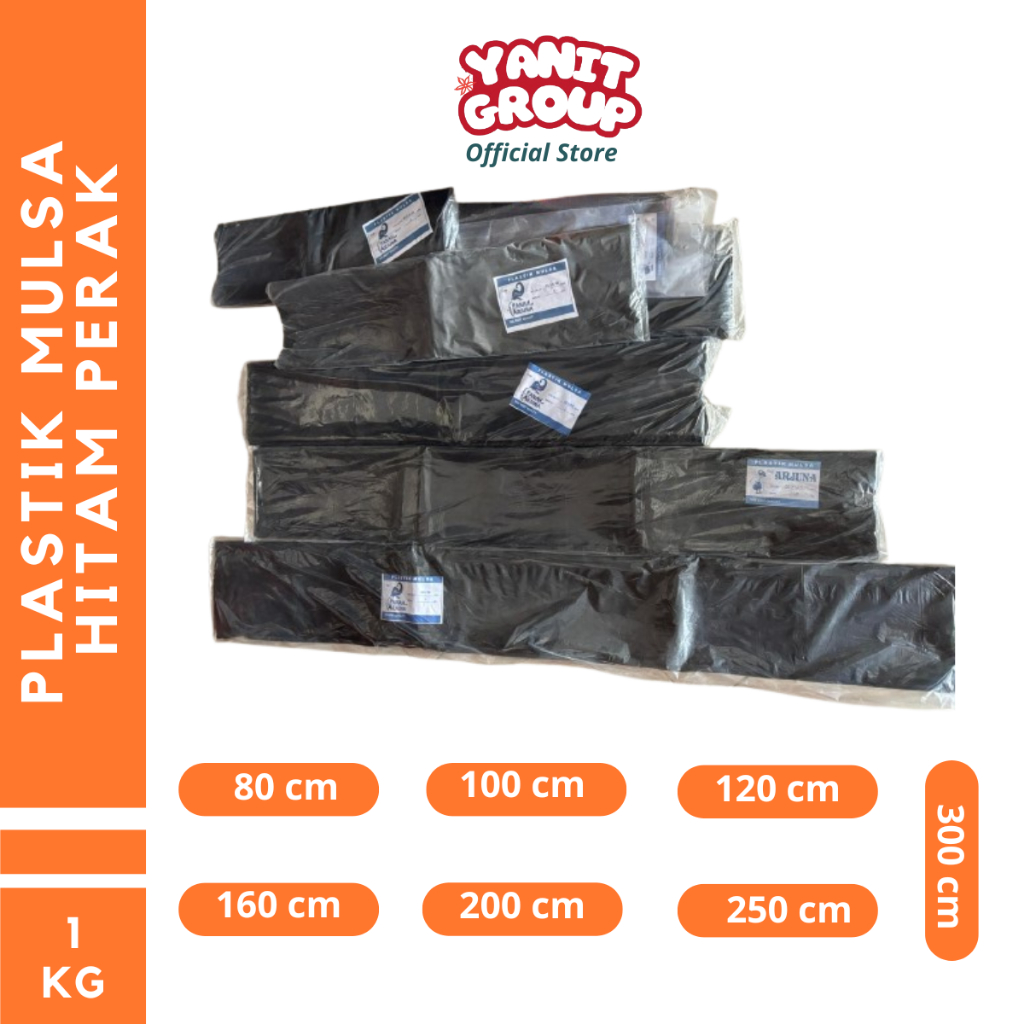 Mulsa Hitam Perak 1 Kg Plastik Mulsa Pertanian Lebar 60 80 100 120 160 200 250 300