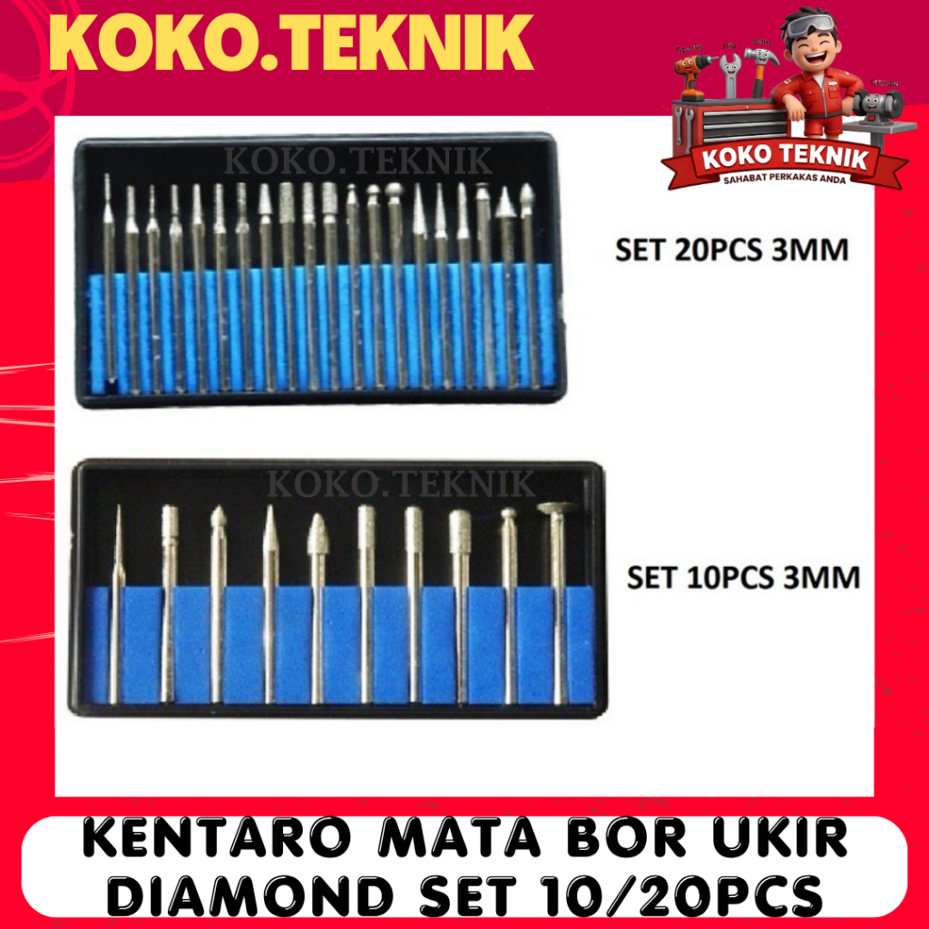 KENTARO MATA BOR UKIR DIAMOND SET 10/20 pcs MATA TUNER MATA BOR CUN DIAMOND MATA UKIR