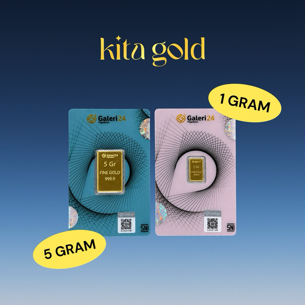 Logam Mulia Emas GALERI24 Pegadaian - 1 GRAM - 5 GRAM - KITA GOLD