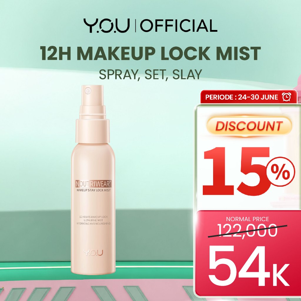YOU NoutriWear+ Makeup Stay Lock Mist Setting Spray Oil Control Hydrating & Nourishing Tahan Lama Hi