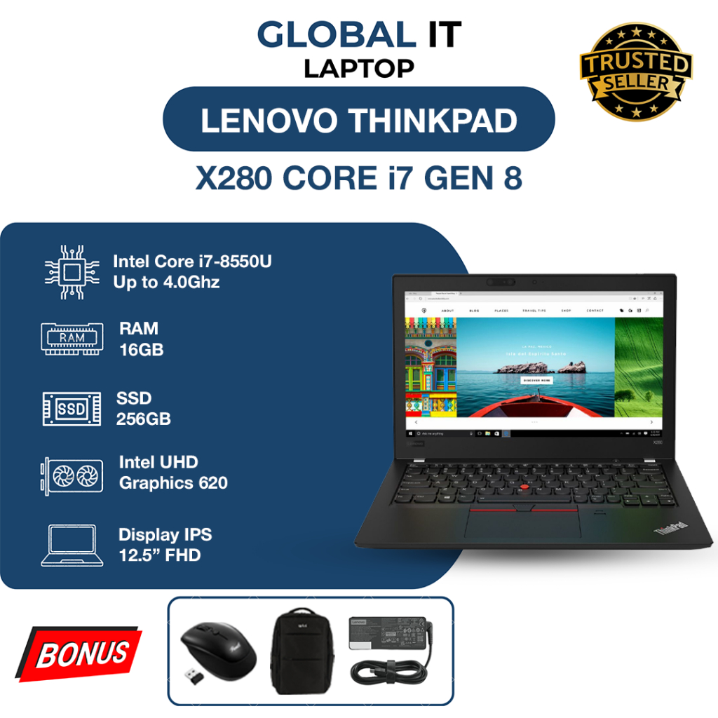 THINKPAD X280 CORE i7 GEN 8 RAM 16GB SSD 256GB