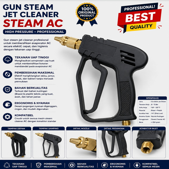 GUN STEAM JET CLEANER STEAM AC STANG