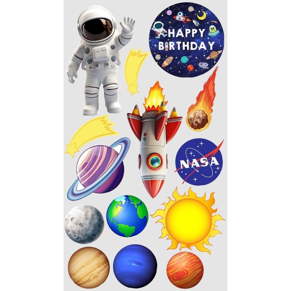 Topper Cake Ultah Tema ASTRONOT l FREE CUSTOM NAMA l TOPPER CAKE ULTAH TEMA ASTRONOT