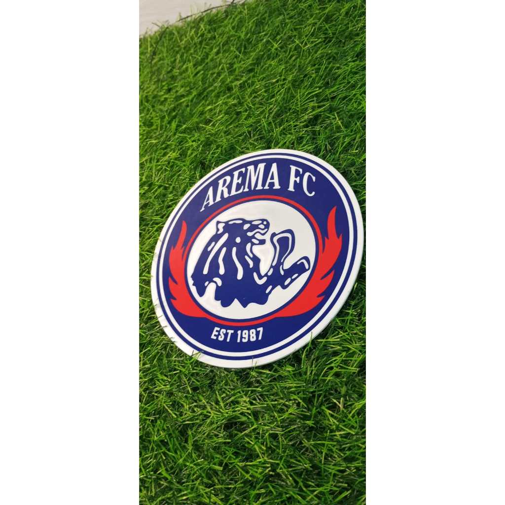 Logo AREMA FC Akrilik + Stiker Vinyl Premium | Emblem  AREMA FC Waterproof | Pajangan & Aksesoris Su
