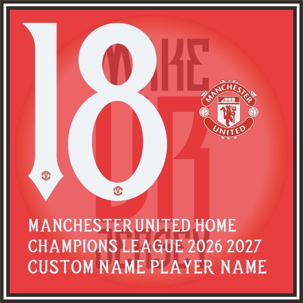 NAMESET MANCHESTER UNITED HOME CHAMPIONS LEAGUE 2026 - 2027 DTF PREMIUM