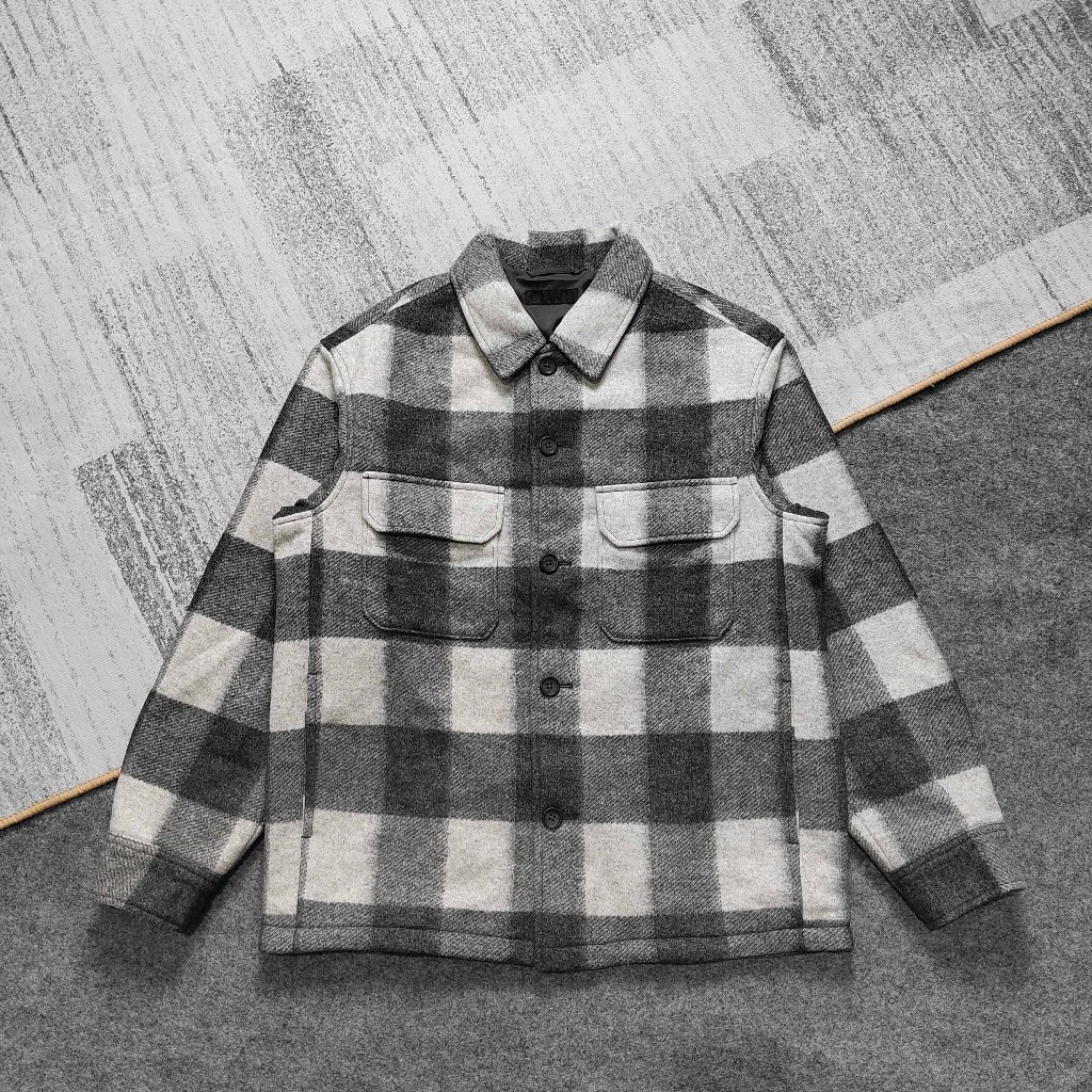 Uniqlo Overshirt Jacket Grey Jaket Kemeja Outer Luaran