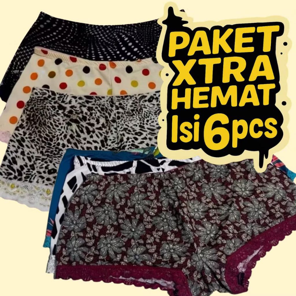6 PIS CD JUVE HOTPANTS WANITA JUMBO TERMURAH