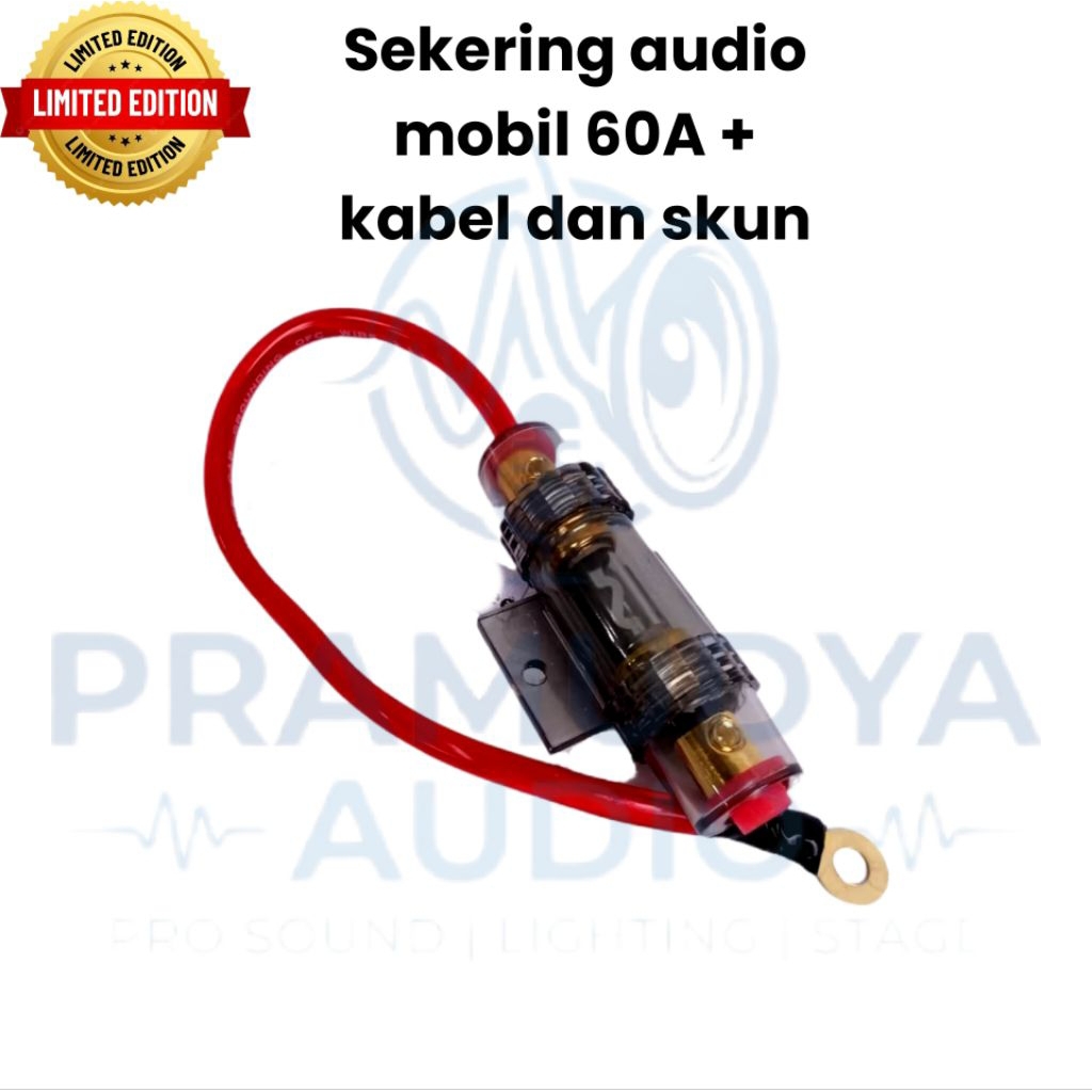 Sekering Audio Mobil 60 Ampere + Kabel dan Skun