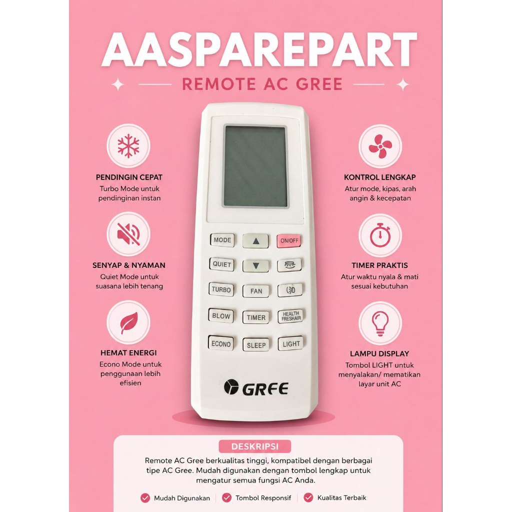 Remot AC Gree / remot control AC Gree