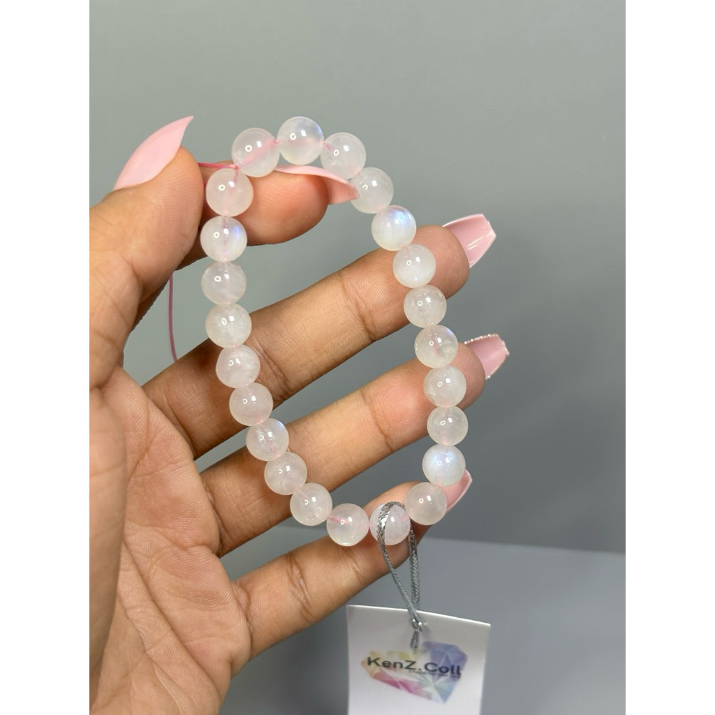 Gelang Pink Moonstone asli batu alam