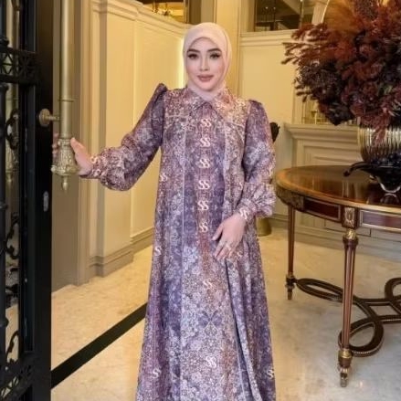 SHELLA SAUKIAH DRESS VIOLET ORIGINAL BRAND SHELLASAUKIA