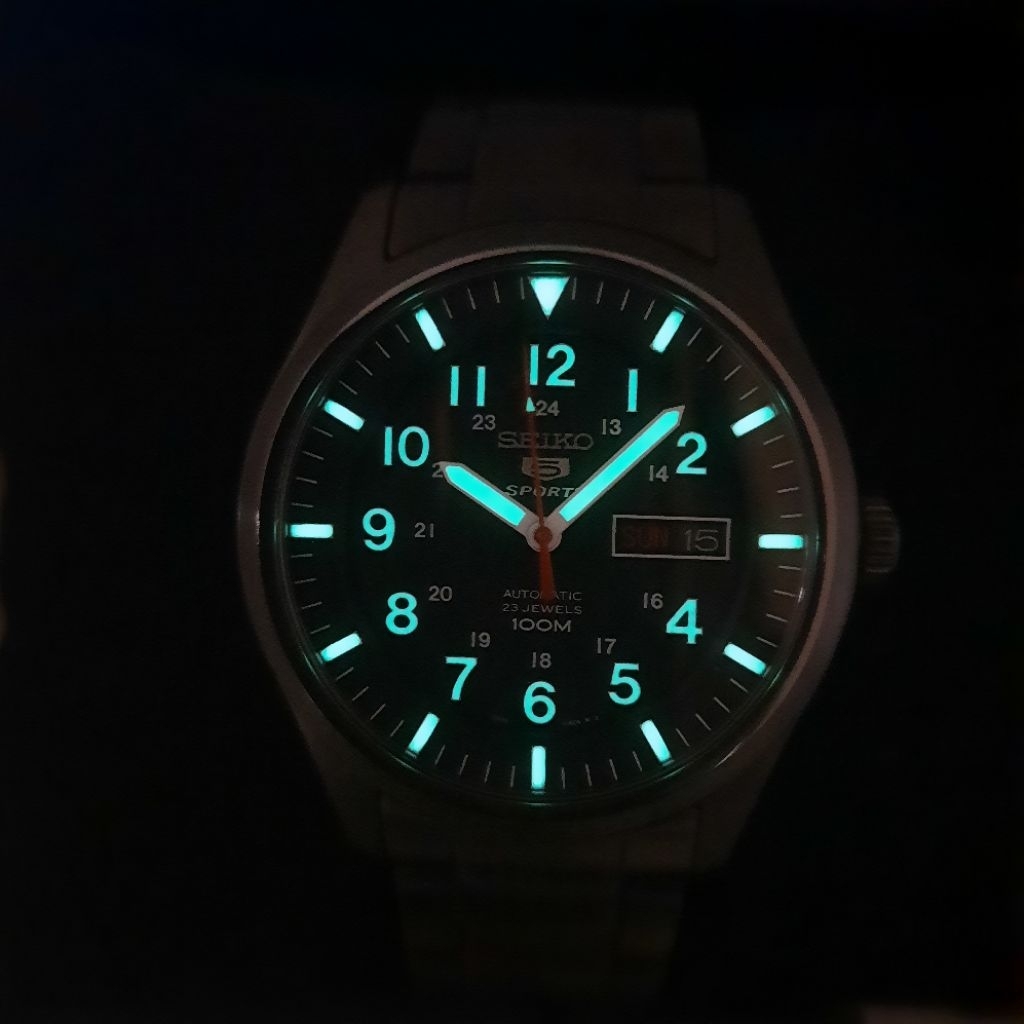 Seiko 5 Military Sports SNZG17K1 Black Hitam Gunmetal 7S36-03J0 SNZG17 Full Black not SNK809