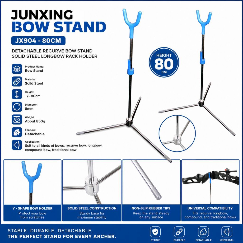 Junxing JX904 Bow Stand 80cm - Dudukan Busur Panahan Recurve Compound Tradisional Longbow - Stand Bu