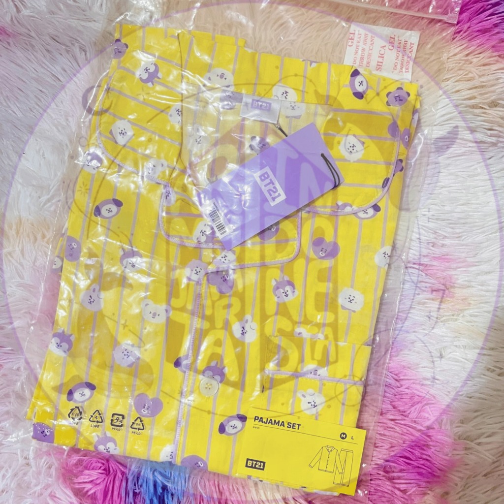 (BANTING HARGA) OFFICIAL MERCHANDISE BT21 PAJAMA SET UKURAN M