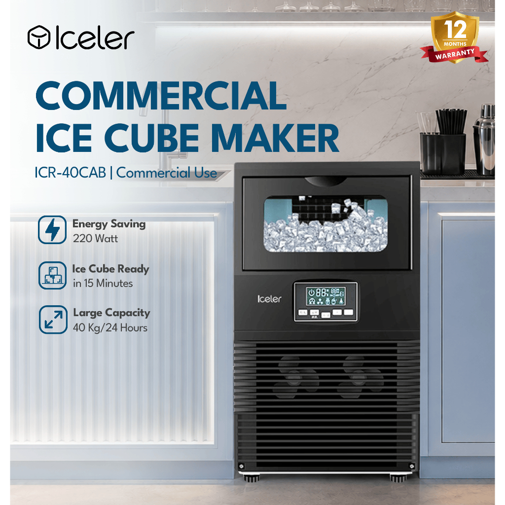 Mesin Pembuat Es Batu Iceler 40kg Perhari Iceler Ice Cube Maker untuk Cafe