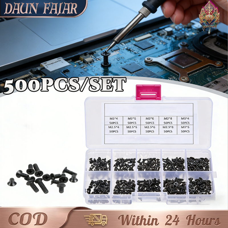500pcs Baut Laptop Set Universal Mur Sekrup Asus Acer Untuk Service Dan Rakit PC -M2/M2.5/M3