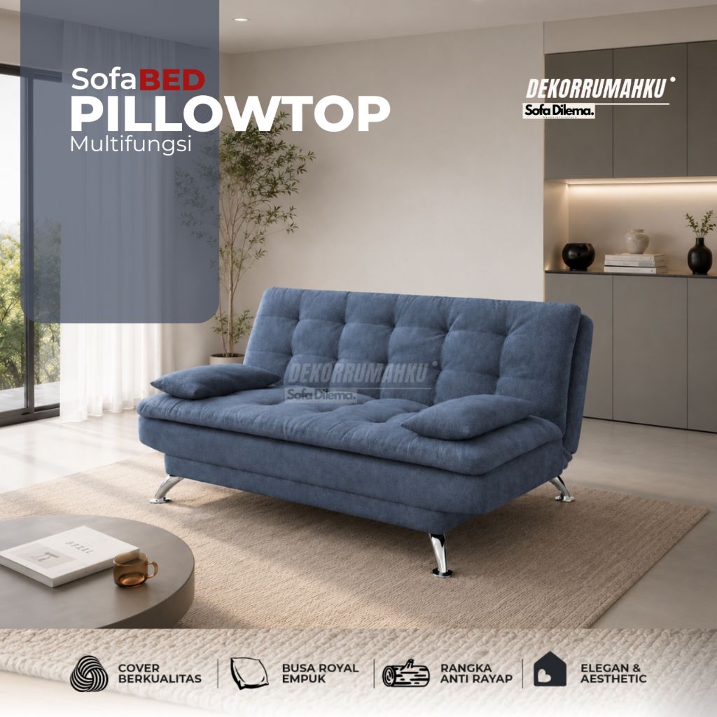 SofaBed Pillowtop Multifungsi Sofa Ruang Tamu Sofa Minimalis Gratis Ongkir Jawa dan bali