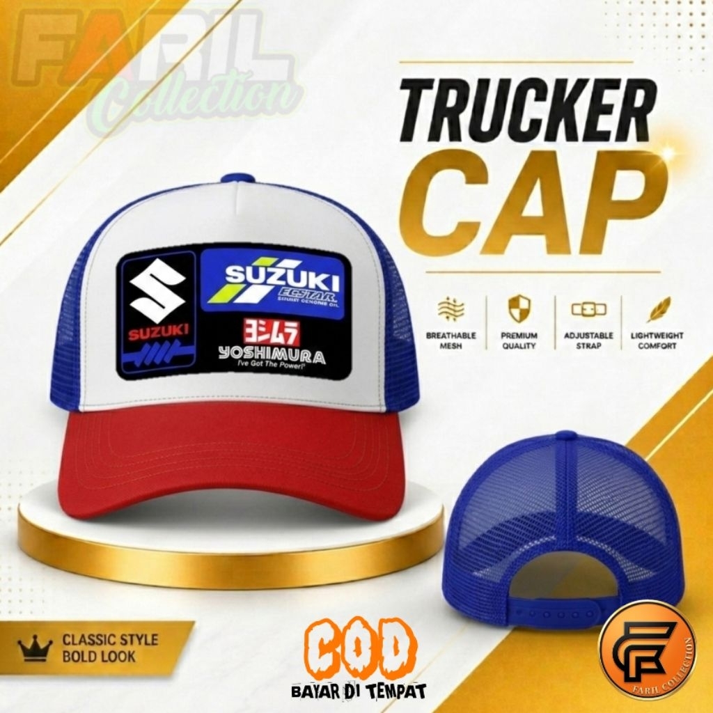 Topi Jaring Topi SZK YOSHIMURA Trucker Cap Topi Distro Topi Satuan Unisex Premium