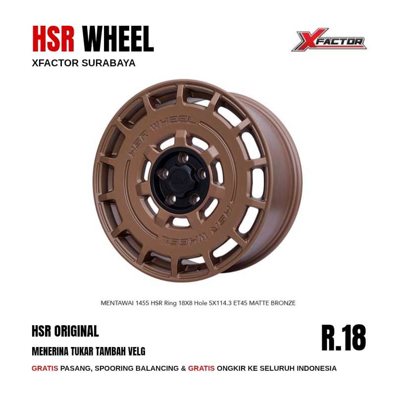 VELG MOBIL R18 HSR MENTAWAI 1455 HSR R18X8 5X114,3 ET45 MBRZ 4 PCS VELG
