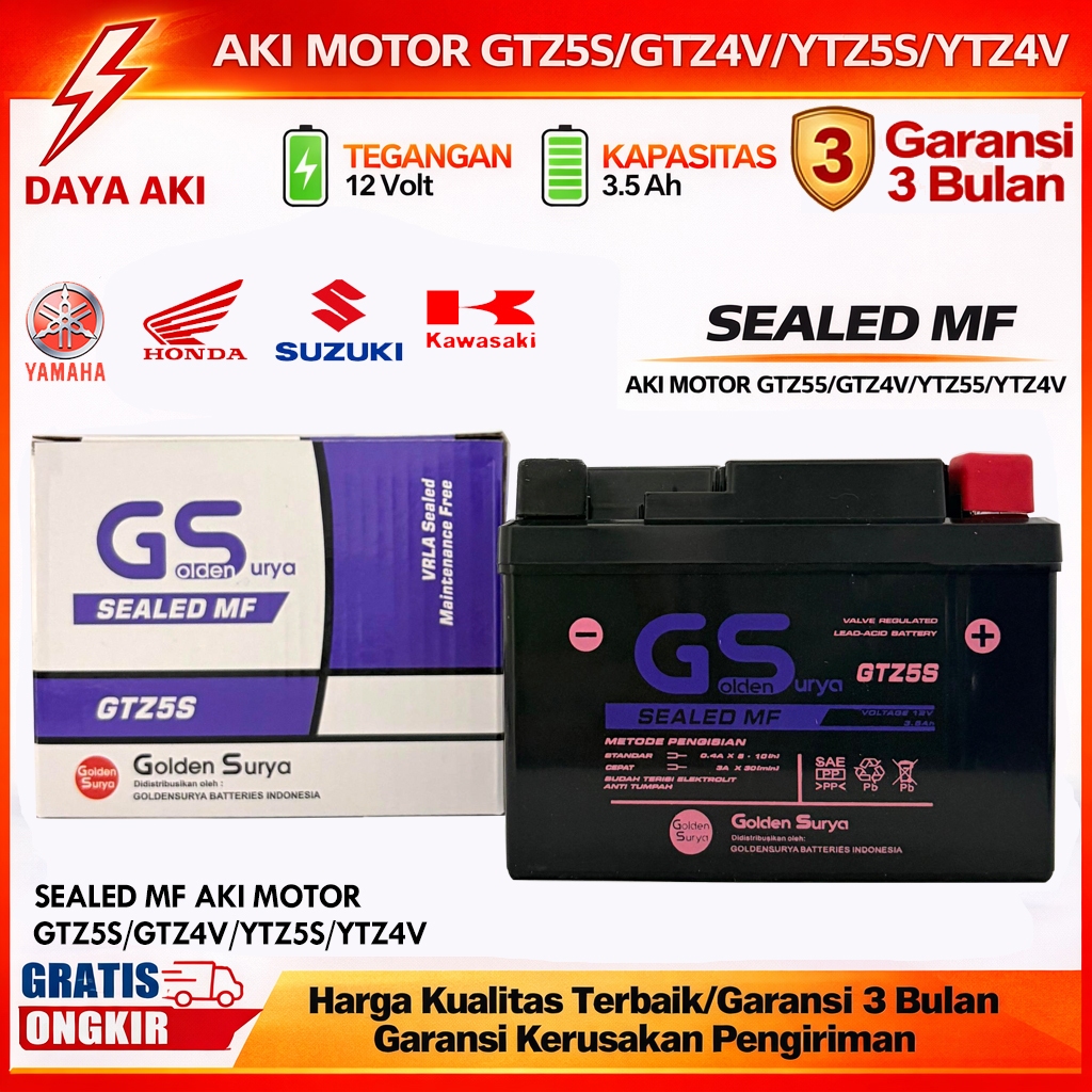 Aki Motor Yamaha Vixion Aki Kering ACCU Kering MF GTZ5S
